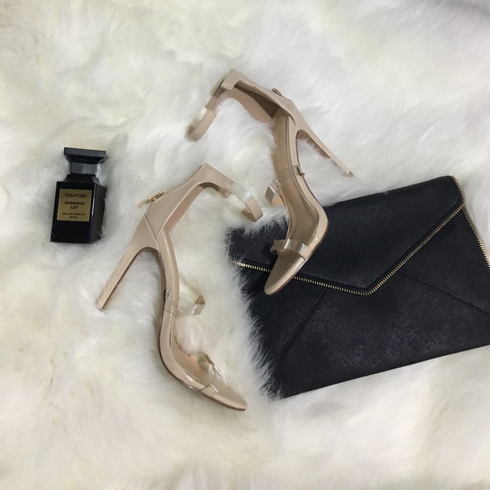 Kylie inspired nude and clear heels