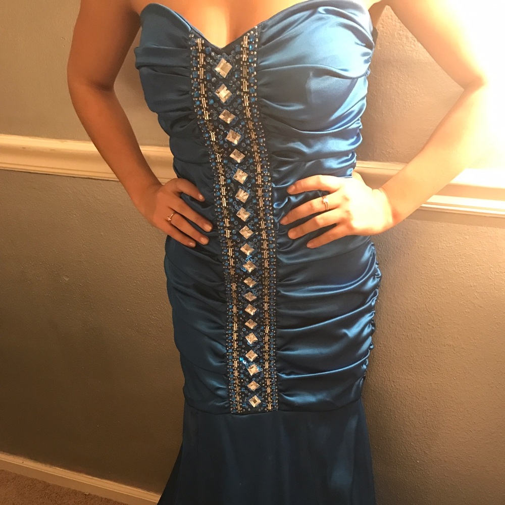 Blue Mermaid Prom or Formal Dress