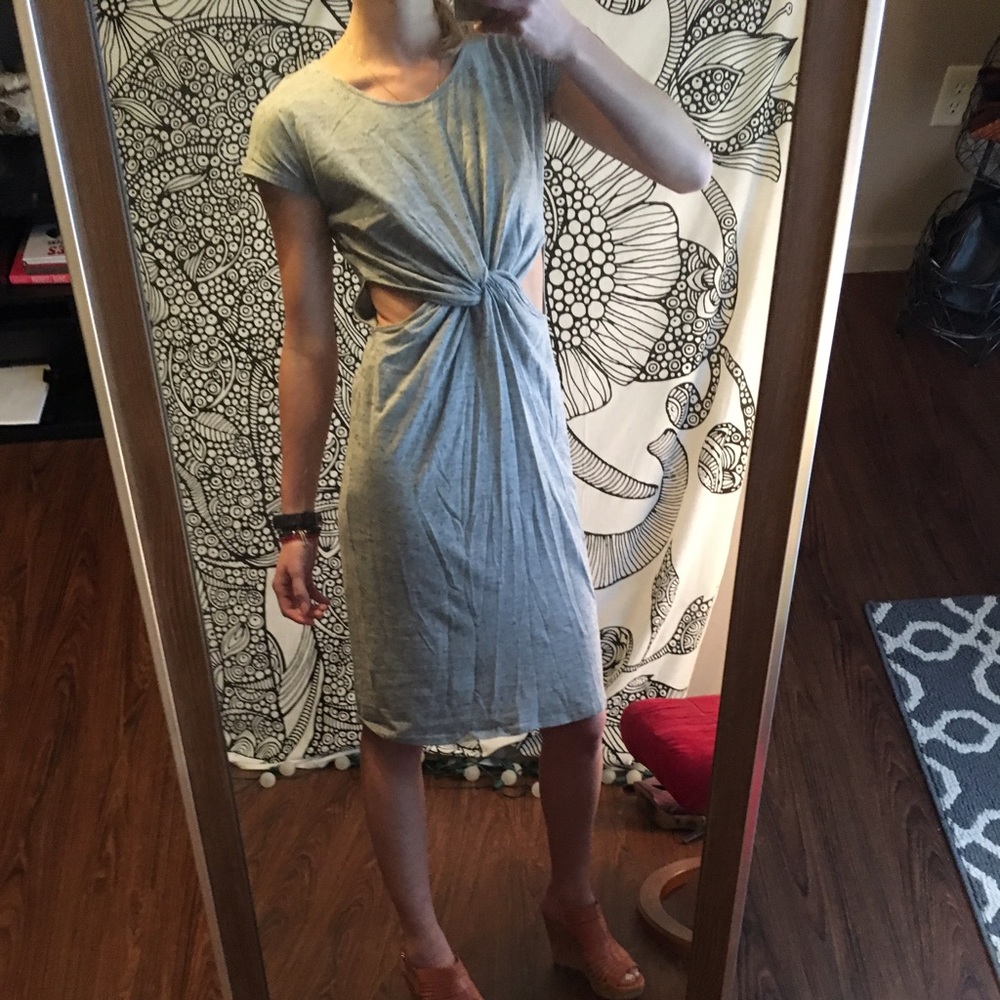 Gray knotted dress