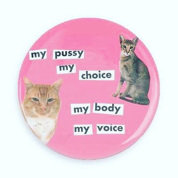 Nasty Gal Accessories - P*ssy Cat Pin Back Button