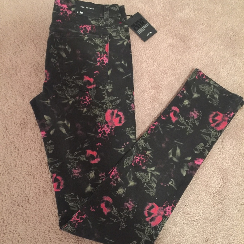 Joe's Floral Print Skinny Jeans