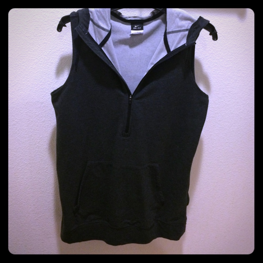 🔥SALE🔥Athletic dark grey sleeveless hoodie
