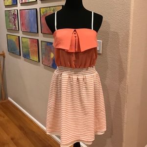 NWOT Peach and Cream Dress