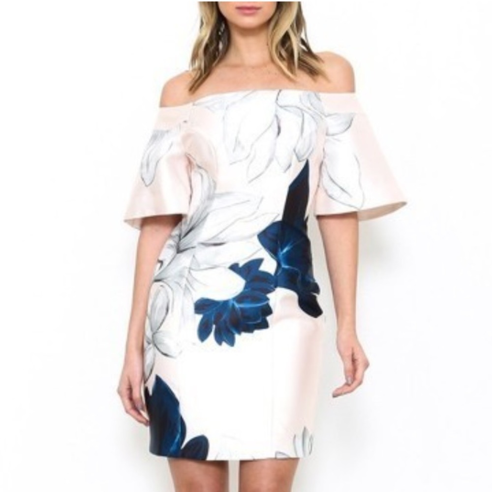 New Satin Off-Shoulder Cocktail Dress