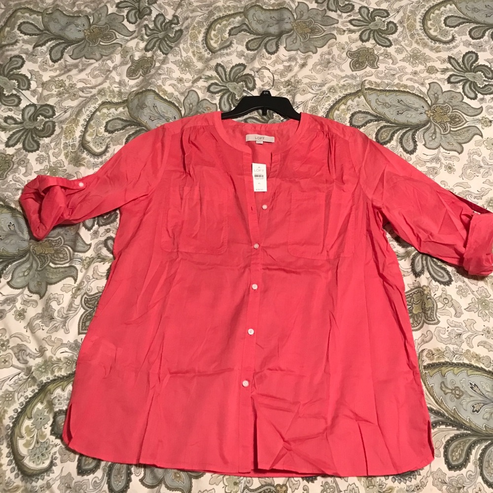 Coral button down