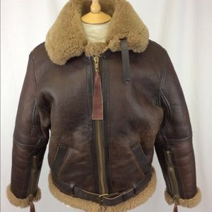 Mens Brown Leather Flying Jacket Cockpit Clothing