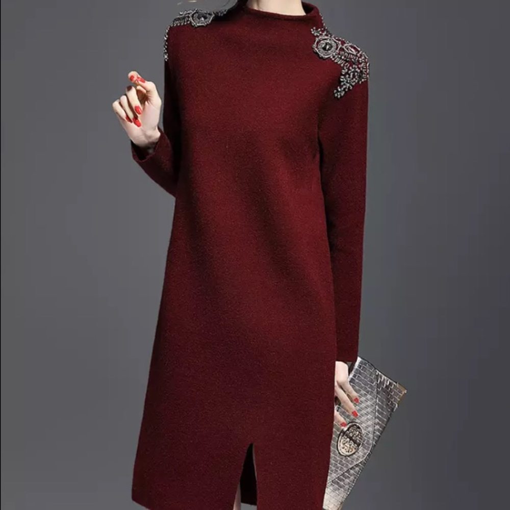 ▪️Winter Chic Dress!!▪️Minimalist Wine Dress