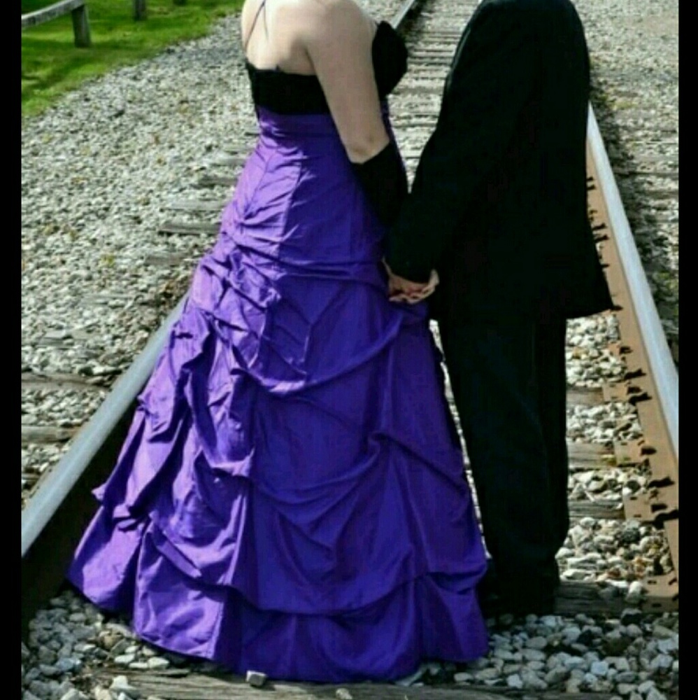 Black and Purple elegant prom dress