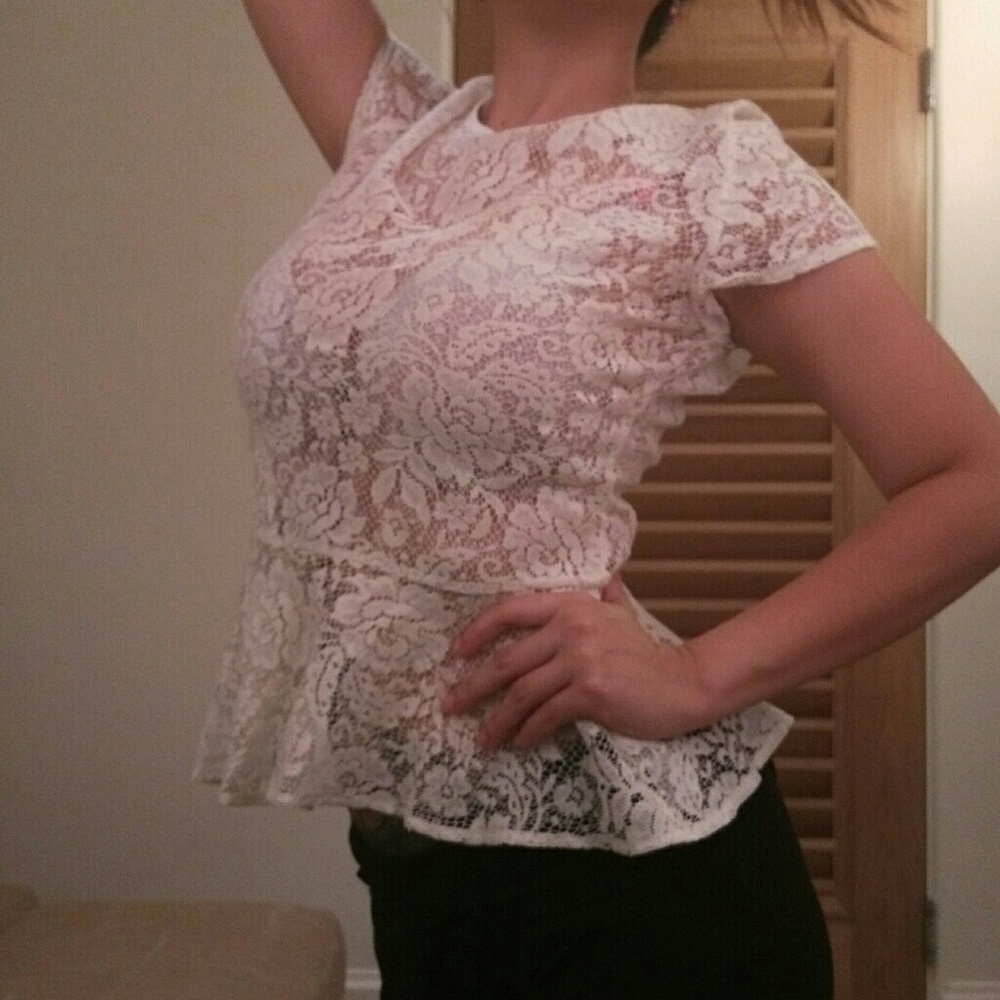 Top SHOP rose pattern  lace women blouse