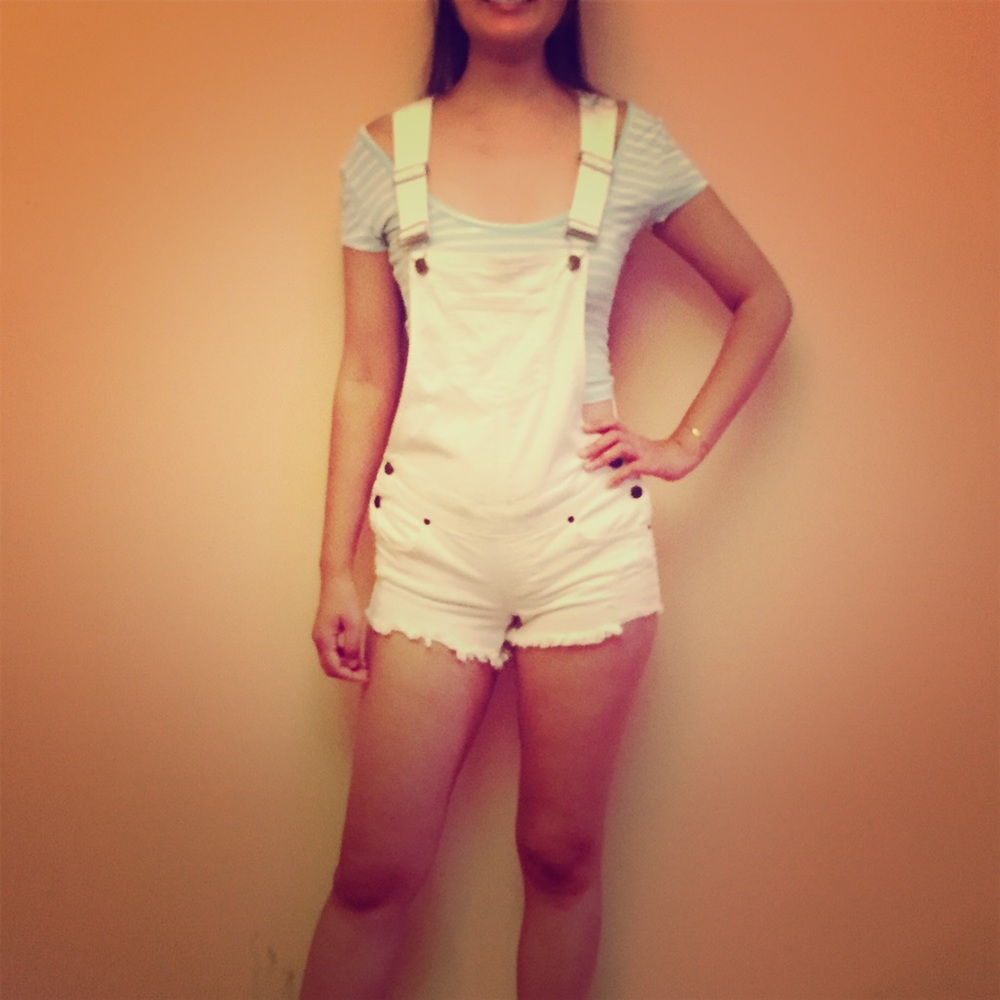 White Guess overalls