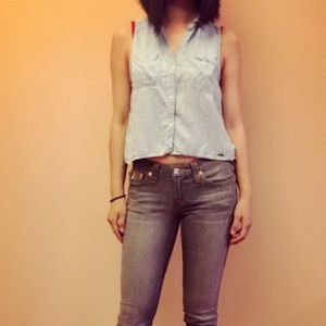 Light blue cute tank top