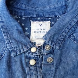 Vintage Boyfriend Pearl-Snap Shirt