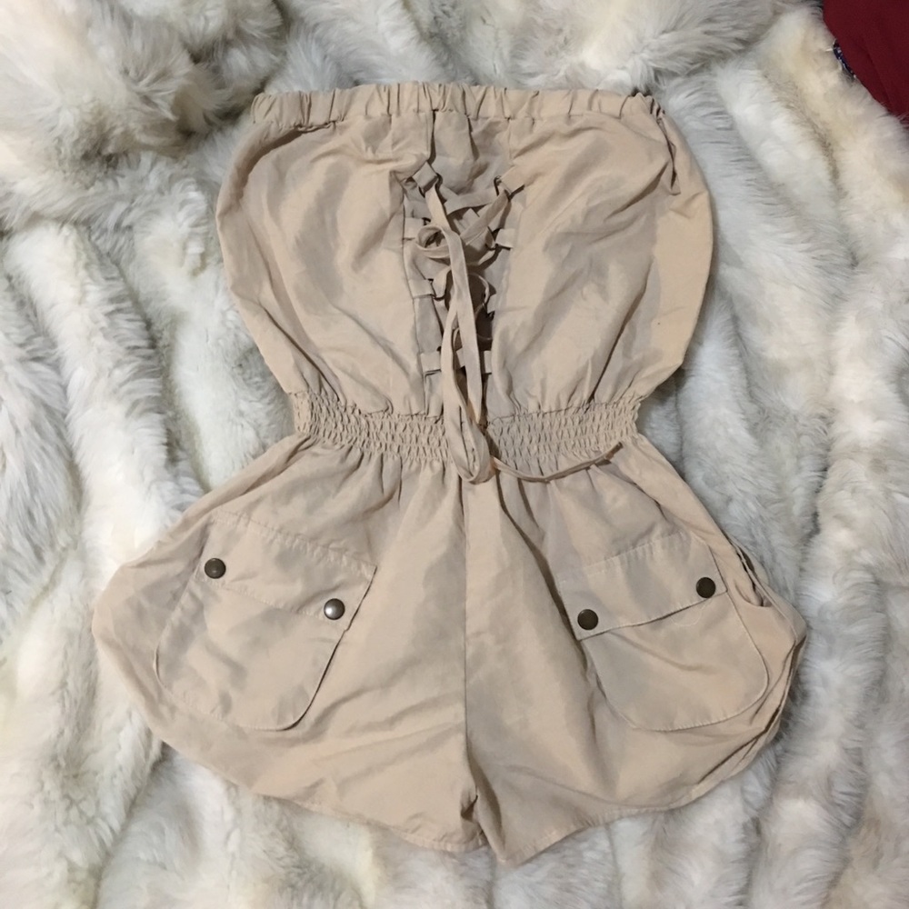Strapless romper