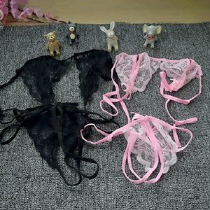 2 * Black & Pink Sexy Lace Lingerie