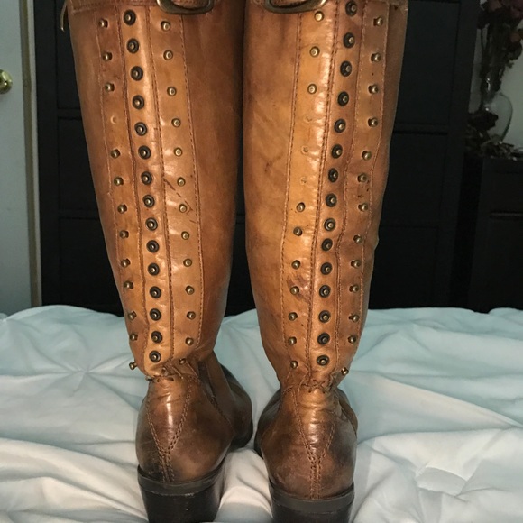 Vince Camuto Leather Knee-High Studded Boot - Picture 3 of 7