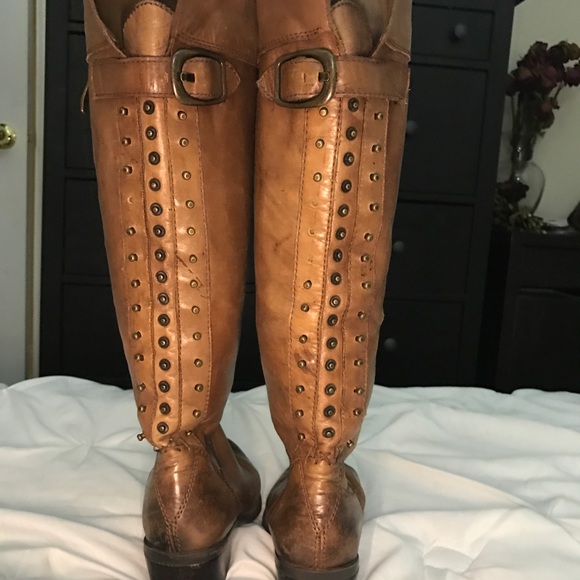 Vince Camuto Leather Knee-High Studded Boot - Picture 4 of 7