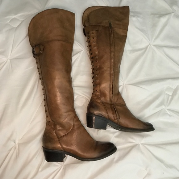 Vince Camuto Leather Knee-High Studded Boot - Picture 5 of 7