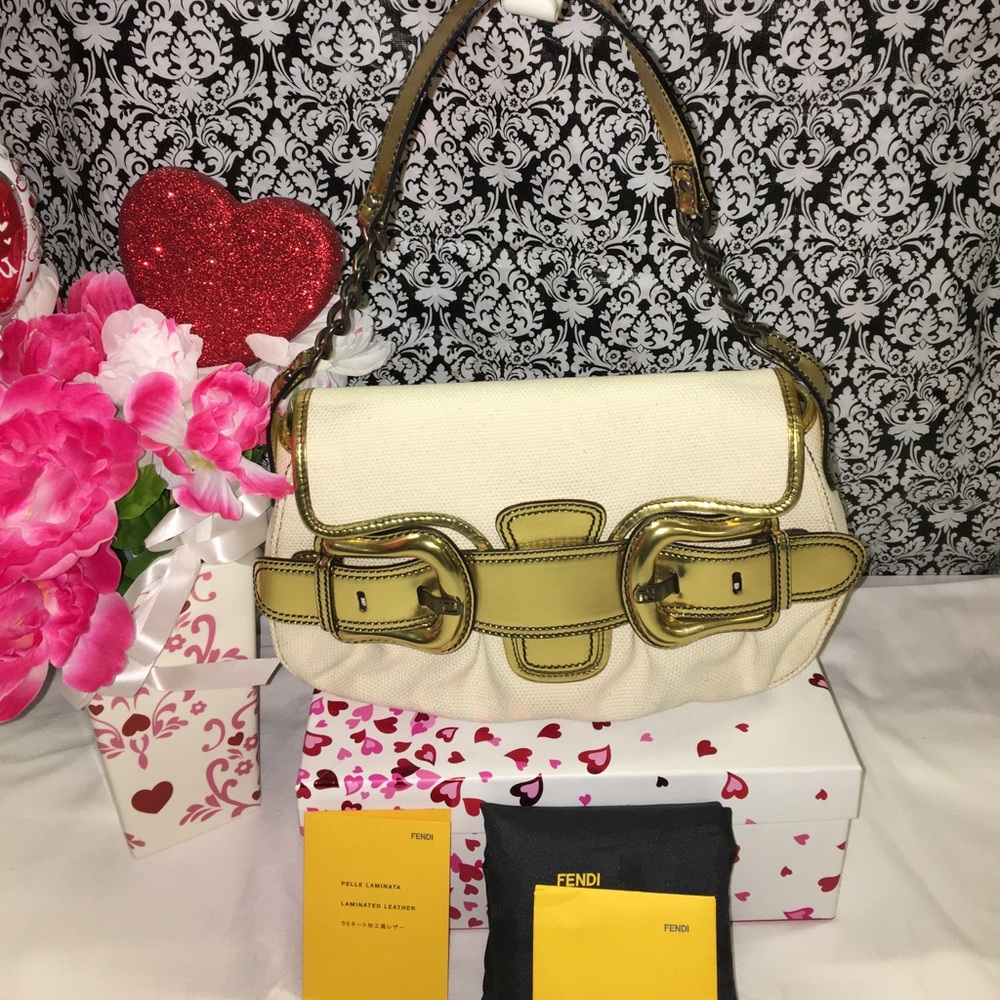 NWT Fendi Borsa B Bis Canvas Mirror Bag