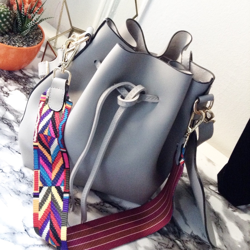 Vegan leather bucket bag