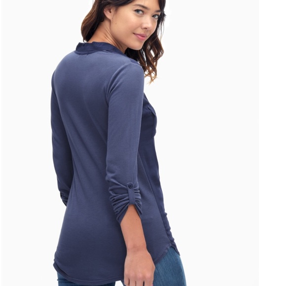 Splendid💕3/4 Sleeve Mix Media Top - Picture 7 of 8