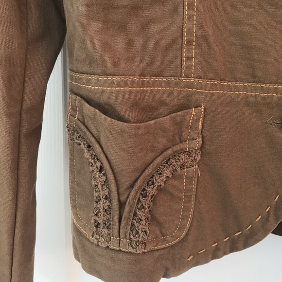 Adriana USA brown jacket with decorative stitching - Picture 2 of 7