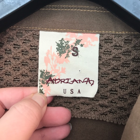 Adriana USA brown jacket with decorative stitching - Picture 5 of 7