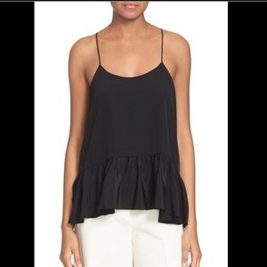 Tibi Peplum Hem Silk Tank, size 8