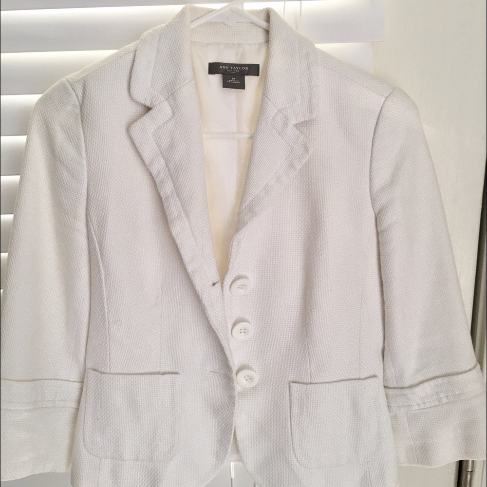 Ann Taylor Casual White Blazer