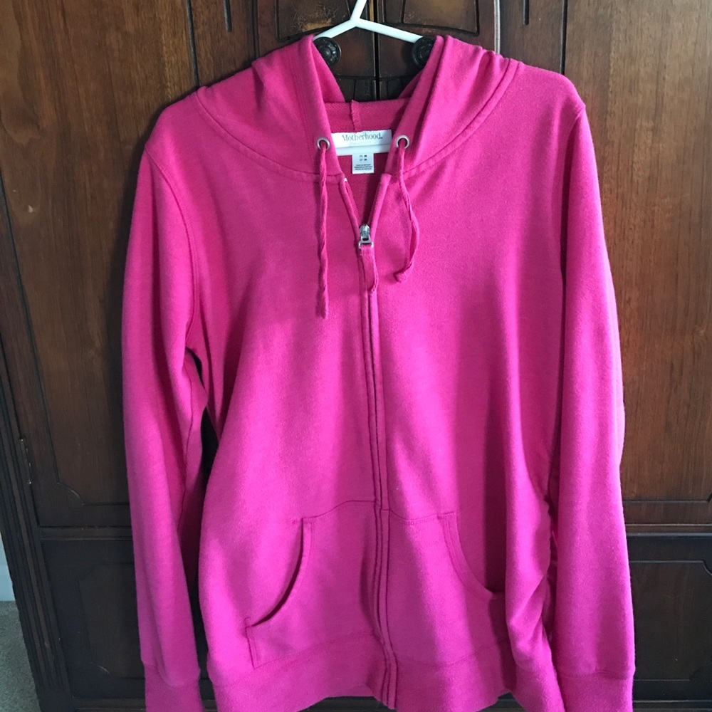Zip-up pink maternity hoodie size M
