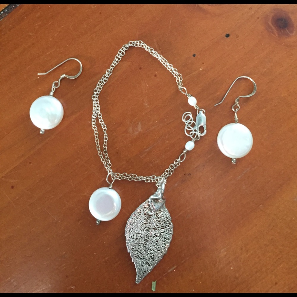 Leaf Bracelet and Earring Set
