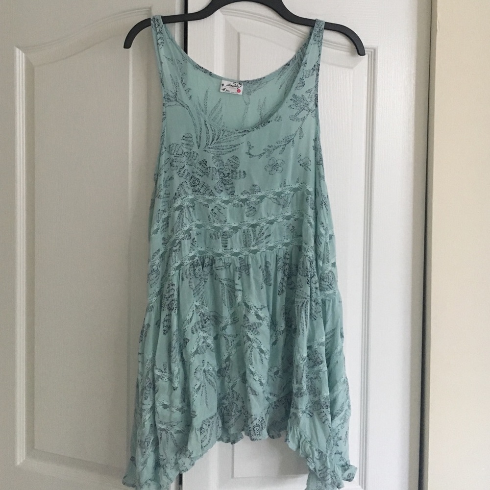 Free People Voile and Lace Trapeze Slip Dress