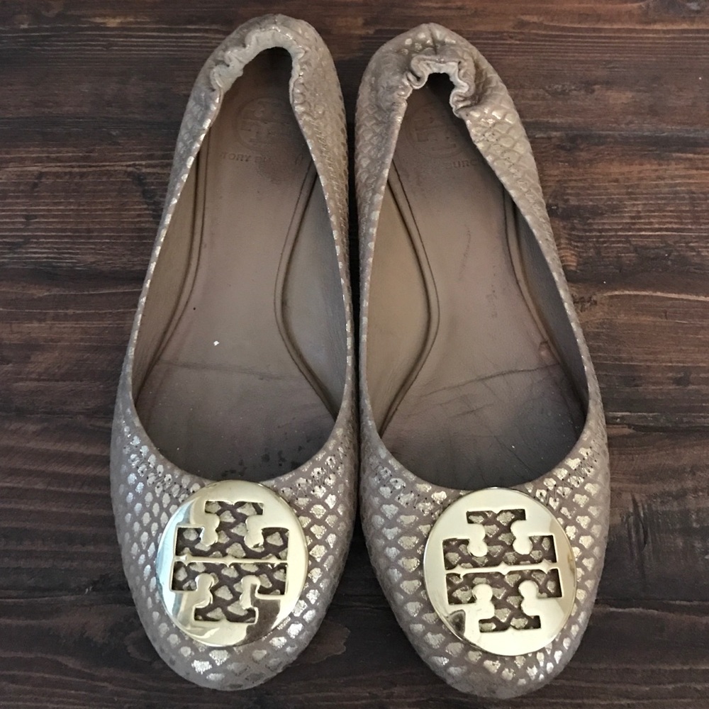 Tory Burch Gold Flats