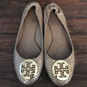 Tory Burch Gold Flats