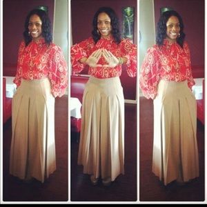 Wide leg khaki pants