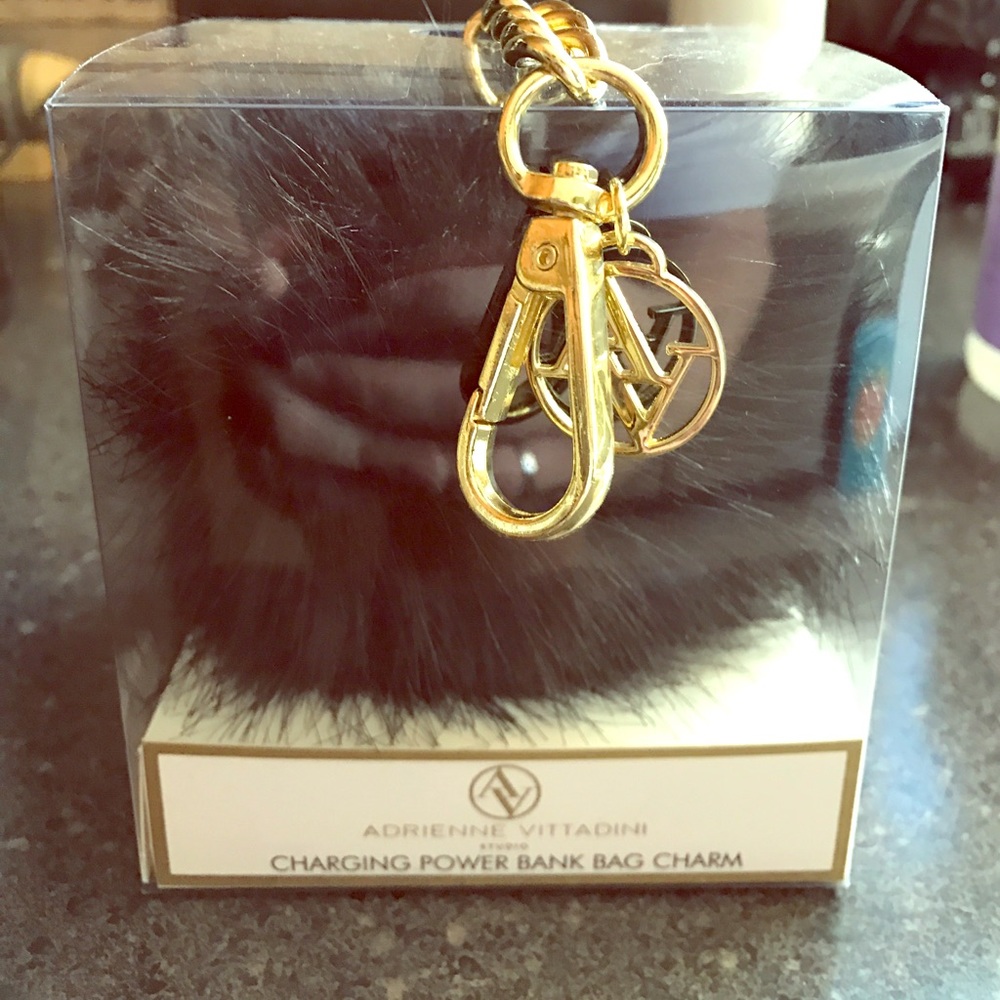 Charging Power Bank Bag Fuzzy Ball Charm