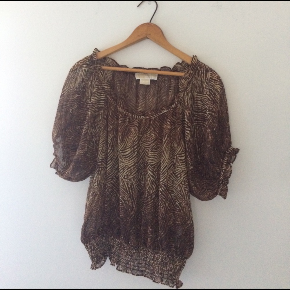 Michael Kors Sheer Patterned Blouse