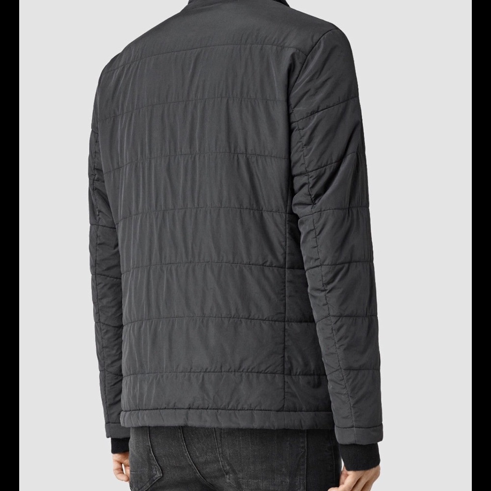 AllSaints Halsey Puffa Slate Grey Wool Jacket SX - Picture 3 of 3