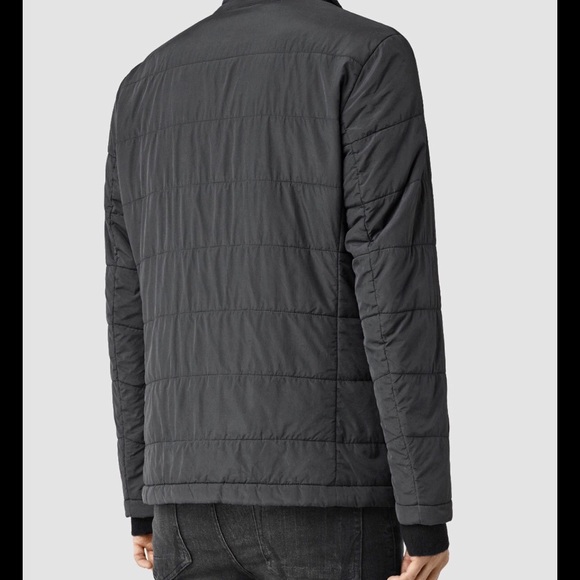 AllSaints Halsey Puffa Slate Grey Wool Jacket SX - Picture 3 of 3