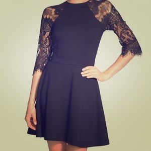 BB Dakota 'Yale' lace panel fit & flare dress