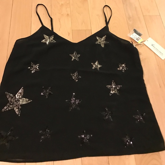 Two by Vince Camuto Black Sequin Star Cami - Picture 4 of 4