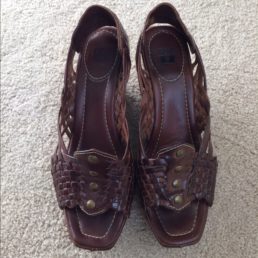 Frye Huarache Woven Wedge Sandals