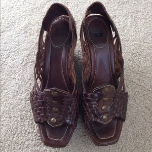 Frye Huarache Woven Wedge Sandals