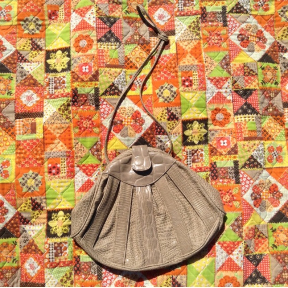 Faux ostrich purse