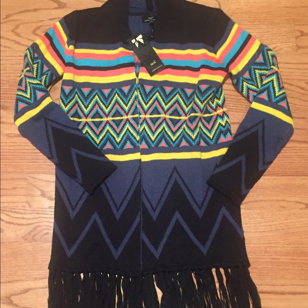🎉LAST DAY!! New Tribal Aztec long open sweater