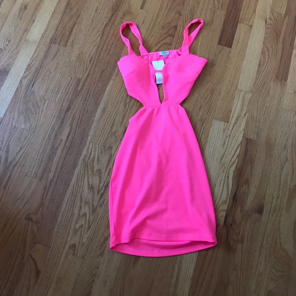 Neon pink Open back/Club dress