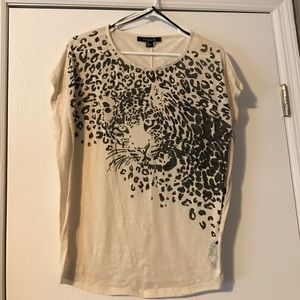 Cream cheetah forever 21 shirt.