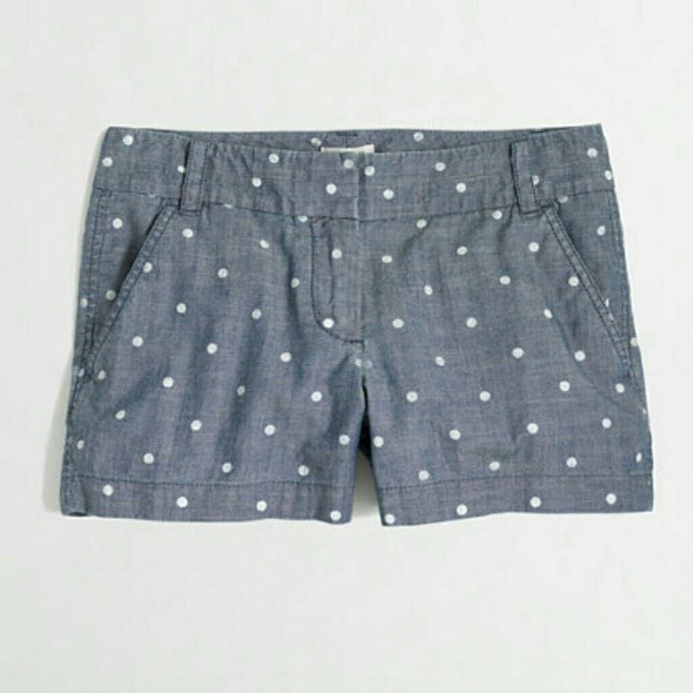 J. Crew Dotted Chambray Shorts