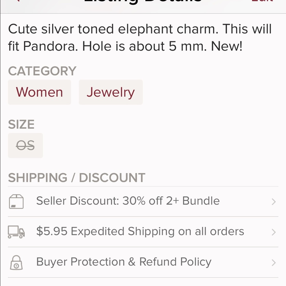Elephant Charm - Picture 3 of 3
