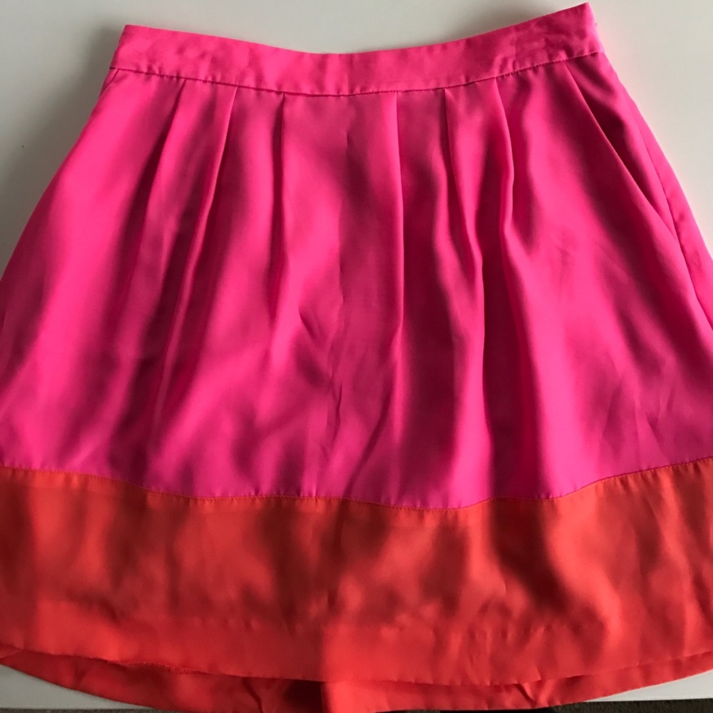 Size 2, orange and pink, j crew skirt