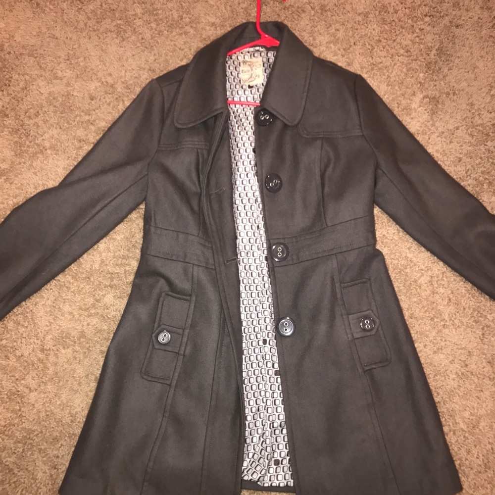 Tulle grey pea coat size M